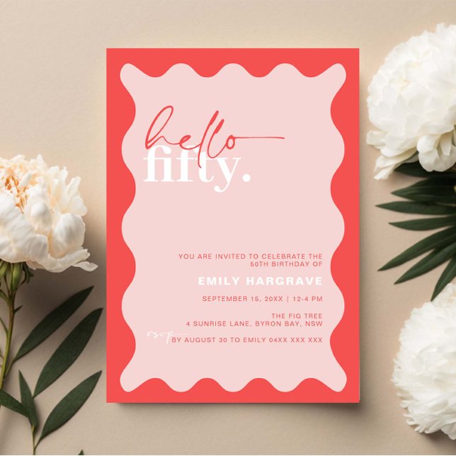 Vibrant Cheers to Fifty 50th Birthday Party Invitation (Creator Uploaded)