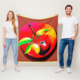 Vibrant Cherry Duo Fleece Blanket