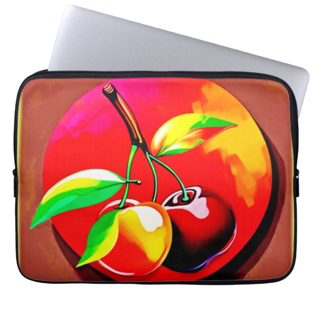 Vibrant Cherry Duo Laptop Sleeve (Front)