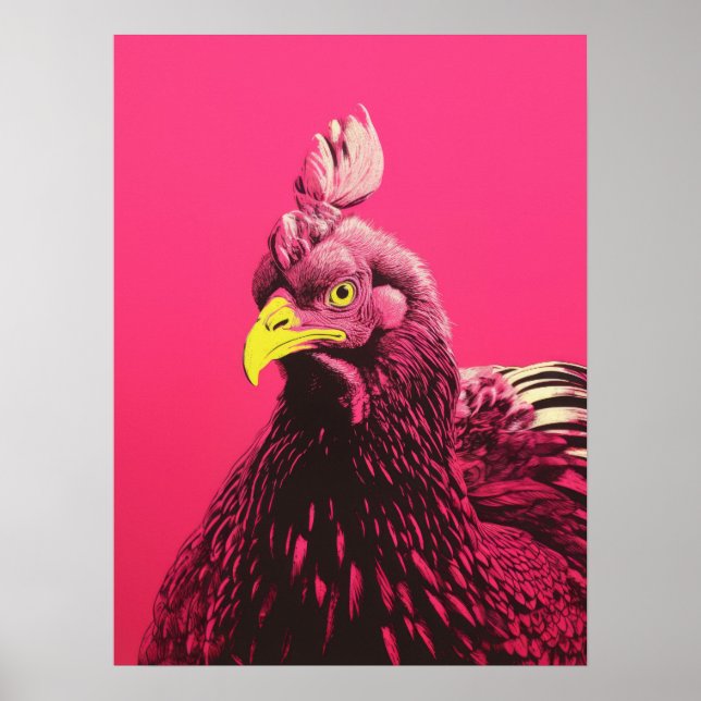 Vibrant Chicken Poster (Front)