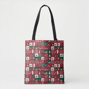 Vibrant Christmas Pattern Tote Bag
