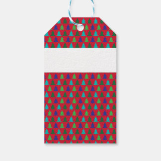 Vibrant Christmas Tree Holiday Pattern Gift Tags