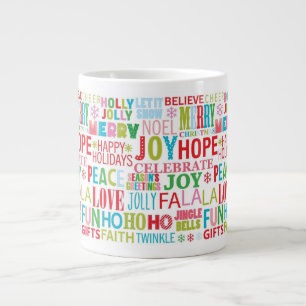 Vibrant Christmas Typography Mug