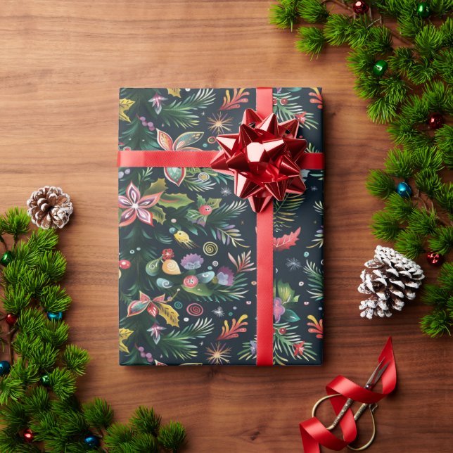 Vibrant Christmas wrapping paper (Holiday Gift)