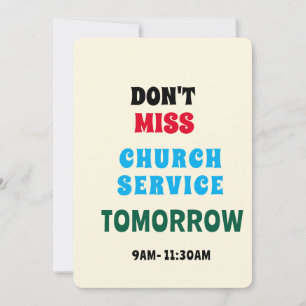 Vibrant Church Service Reminder Invitation