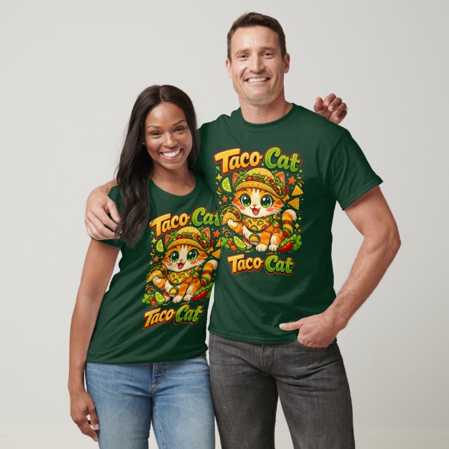 Vibrant Cinco de Mayo Taco Cat Funny T-SHIRT (Unisex)