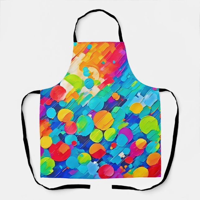 Vibrant Circle Dance Art Apron (Front)