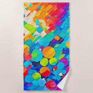 Vibrant Circle Dance Art Beach Towel