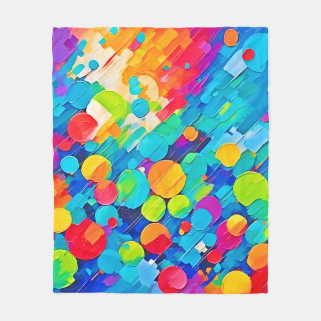 Vibrant Circle Dance Art Fleece Blanket (Front)