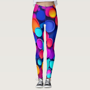 Vibrant Circles Abstract Art Leggings