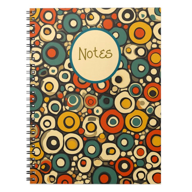 Vibrant Circles Notebook – Bold Retro Colours  (Front)