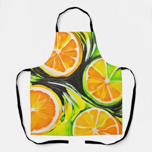 Vibrant Citrus Painting Apron
