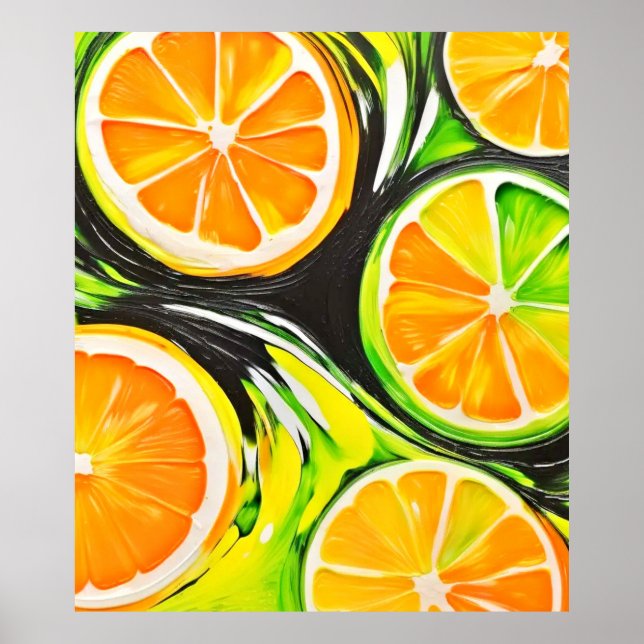Vibrant Citrus Painting Poster (Front)