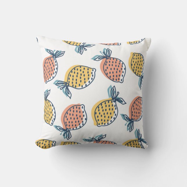 Vibrant Citrus Pattern Cushion (Front)