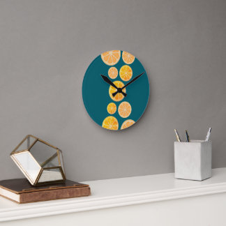 Vibrant Citrus Slice Wall Clock