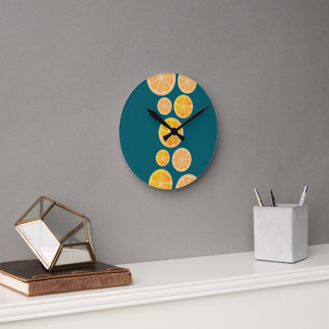 Vibrant Citrus Slice Wall Clock (Office)