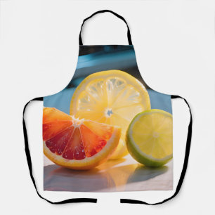 Vibrant Citrus Slices Grapefruit Lemon Lime Fresh Apron