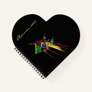 Vibrant city art . notebook