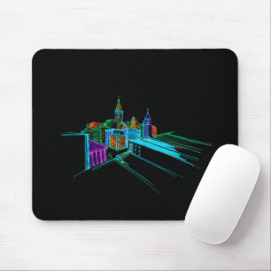 Vibrant city mouse pad