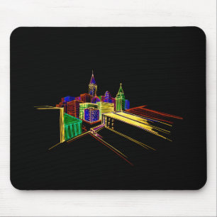 Vibrant city mouse pad