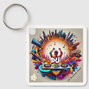 "Vibrant City Notes" Key Ring