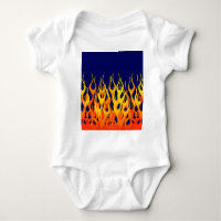 Vibrant Classic Racing Flames on Navy Blue