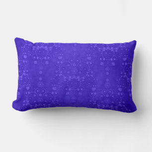 Vibrant Cobalt Blue Fancy Damask Pattern Lumbar Cushion