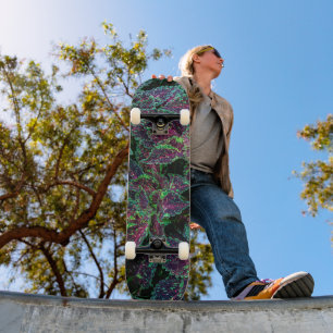 Vibrant Coleus Leaves Pattern. Skateboard