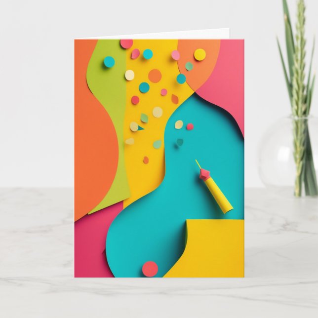 Vibrant Collage Celebration Card (Front)