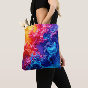 Vibrant Color Fusion Art Tote Bag