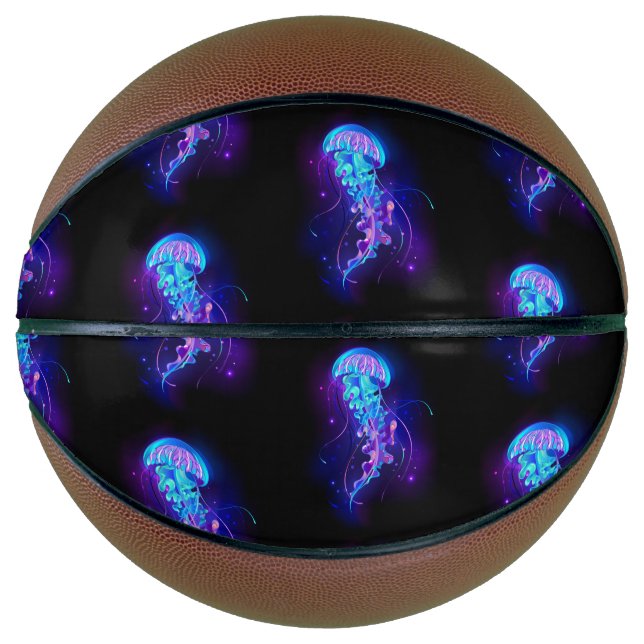 Vibrant Color Glowing Jellyfish Basketball (Front)