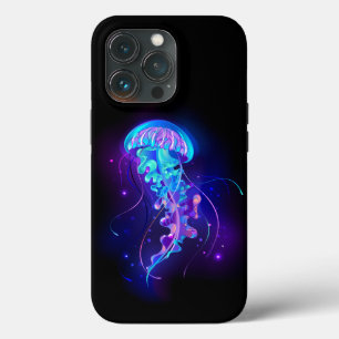 Vibrant Color Glowing Jellyfish iPhone 13 Pro Case