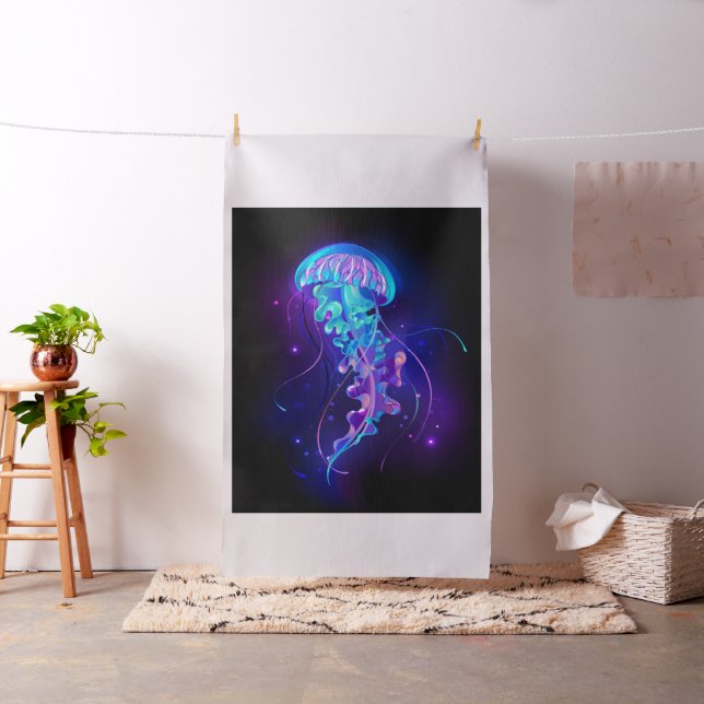 Vibrant Color Glowing Jellyfish Fabric (In Situ)