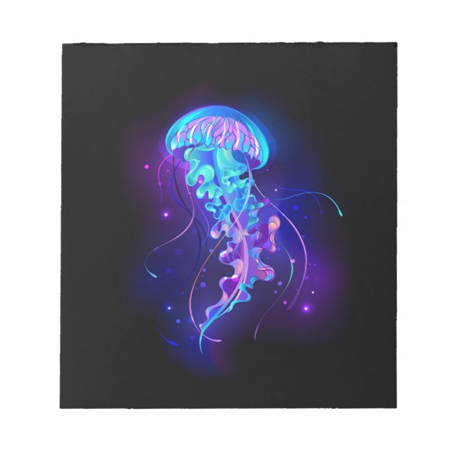 Vibrant Color Glowing Jellyfish Notepad (Front)