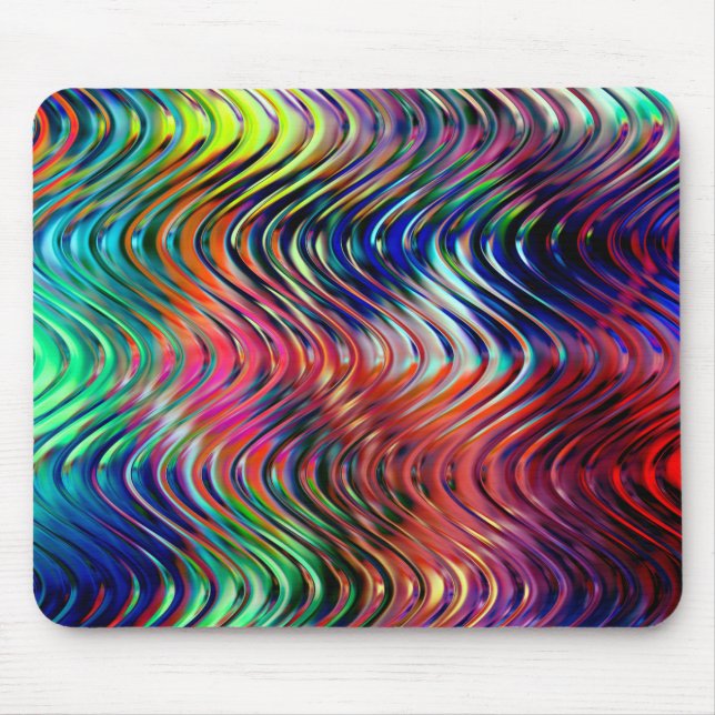Vibrant Color WavesThrow Pillow Mouse Pad (Front)