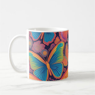 Vibrant Colorful Butterfly Design Vivid Beautiful Coffee Mug