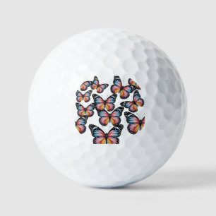 Vibrant Colorful Butterfly Illustration” Golf Balls