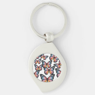 Vibrant Colorful Butterfly Illustration” Key Ring