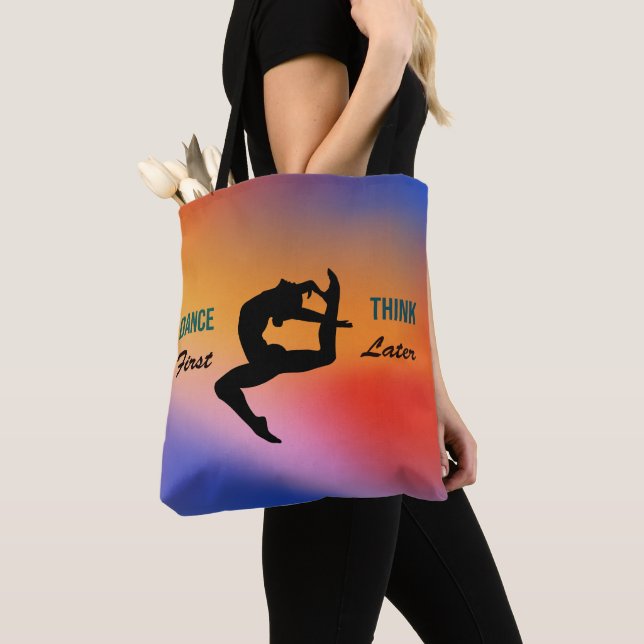 Vibrant & Colorful Gradient Dance Quote  Tote Bag (Close Up)