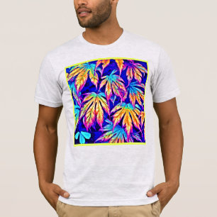 Vibrant Colorful Leaves Pattern T-Shirt