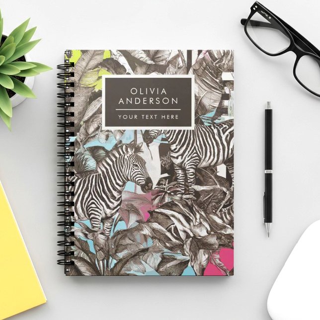Vibrant Colorful Mixed Zebra Jungle Pattern Notebook (Creator Uploaded)