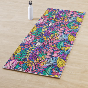 Vibrant Colorful Nature Patterned Yoga Mat
