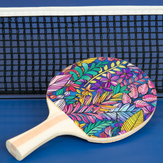 Vibrant Colorful Nature Ping Pong Paddle