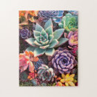 Vibrant Colorful Succulent Garden Puzzle