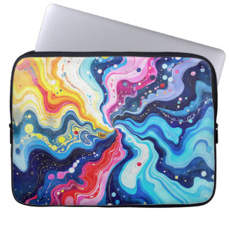 Vibrant Colorful Swirl Abstraction Laptop Sleeve