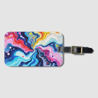 Vibrant Colorful Swirl Abstraction Luggage Tag
