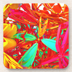 Vibrant Colors Abstract Pattern Coaster