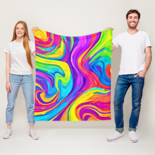 Vibrant Colour Background: Cartoon Splash Art Fleece Blanket