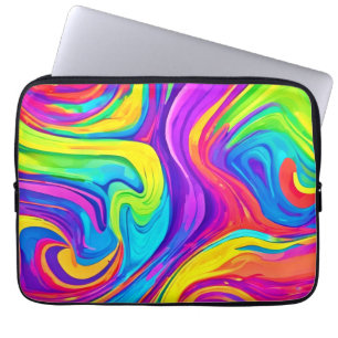 Vibrant Colour Background: Cartoon Splash Art Laptop Sleeve