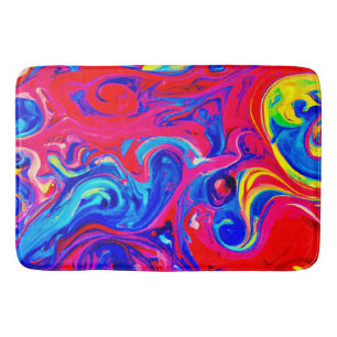 Vibrant Colour Blast Pattern Bath Mat